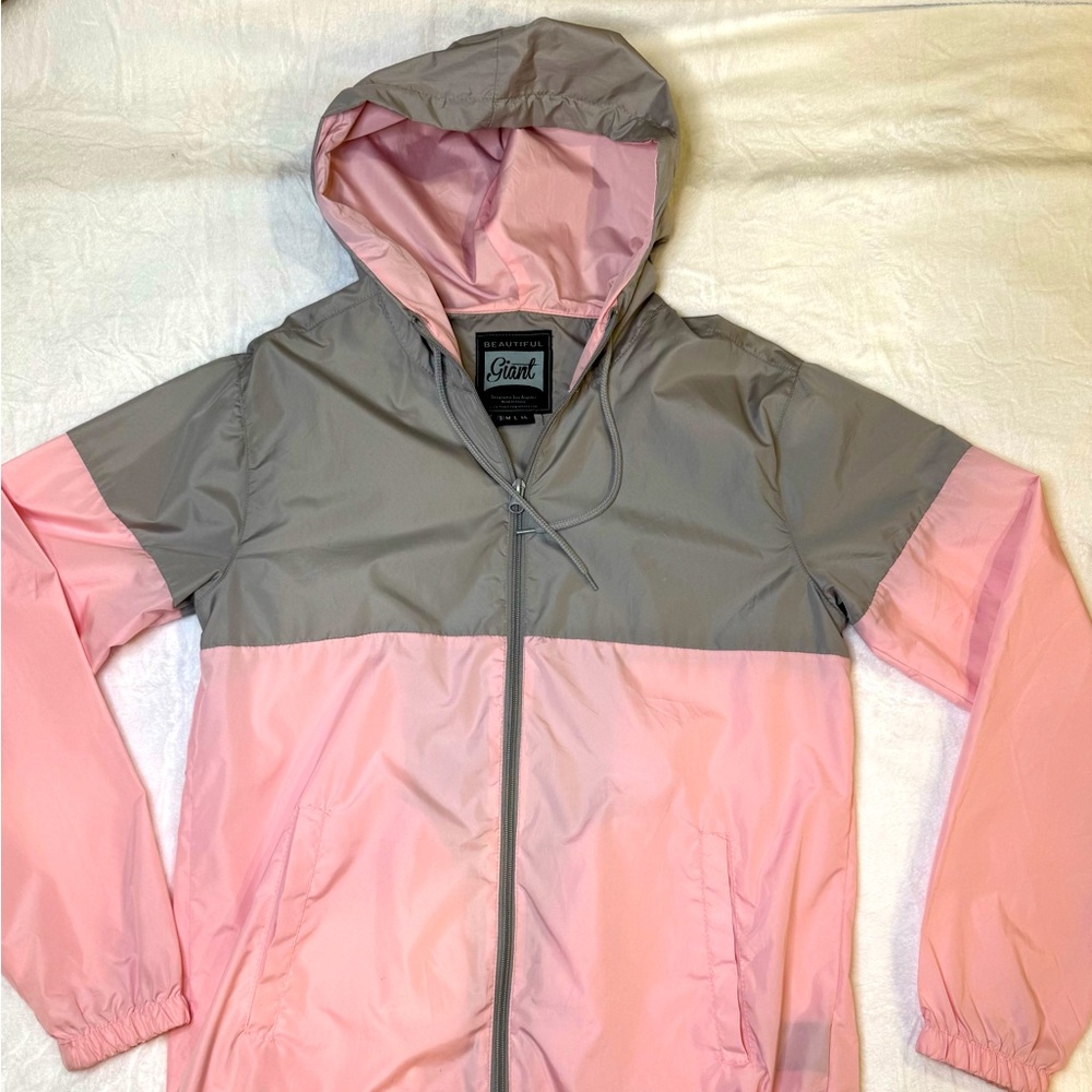 Lightweight Pink/Grey Windbreaker Jacket by Beautiful Giant